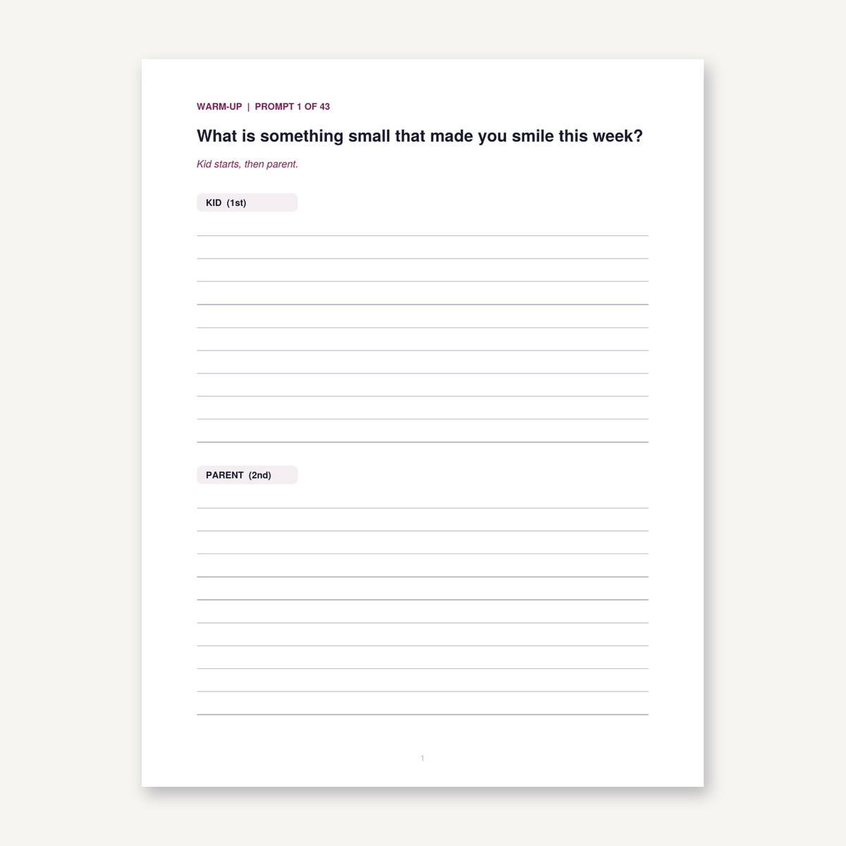 Dear Mom, Love Me example page 2