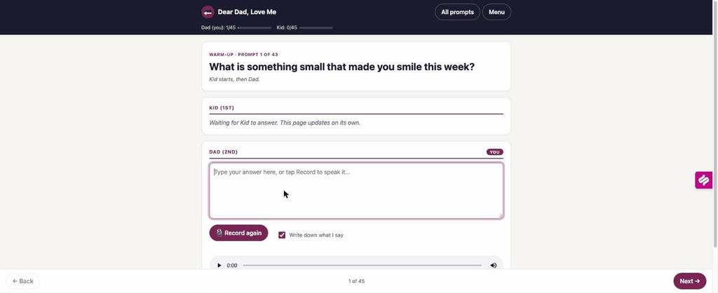 Back & Forth online journal demo