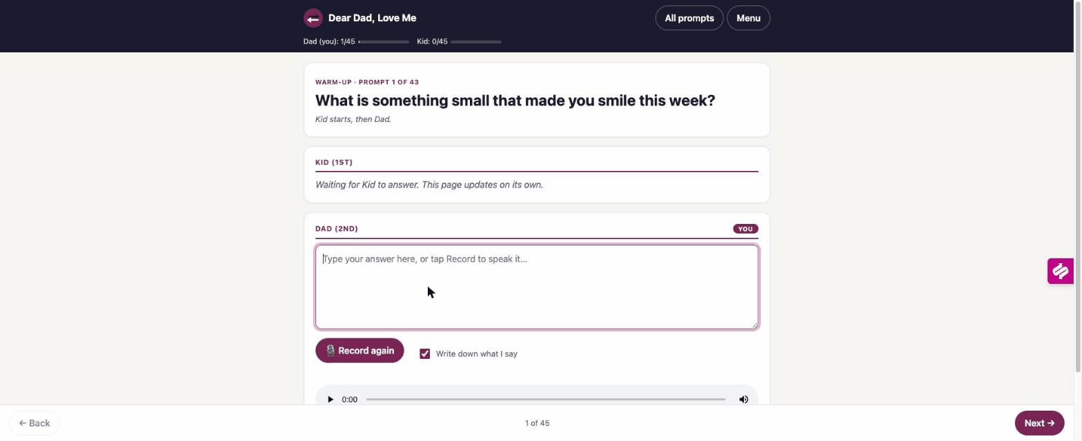 Back & Forth online journal demo